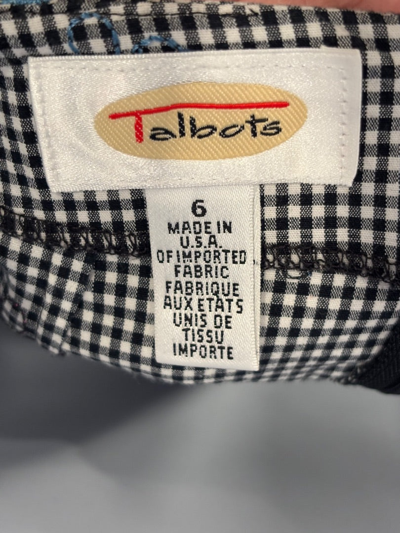 Talbots Skirt, Black/white gingham, Medium/6, Used - Good