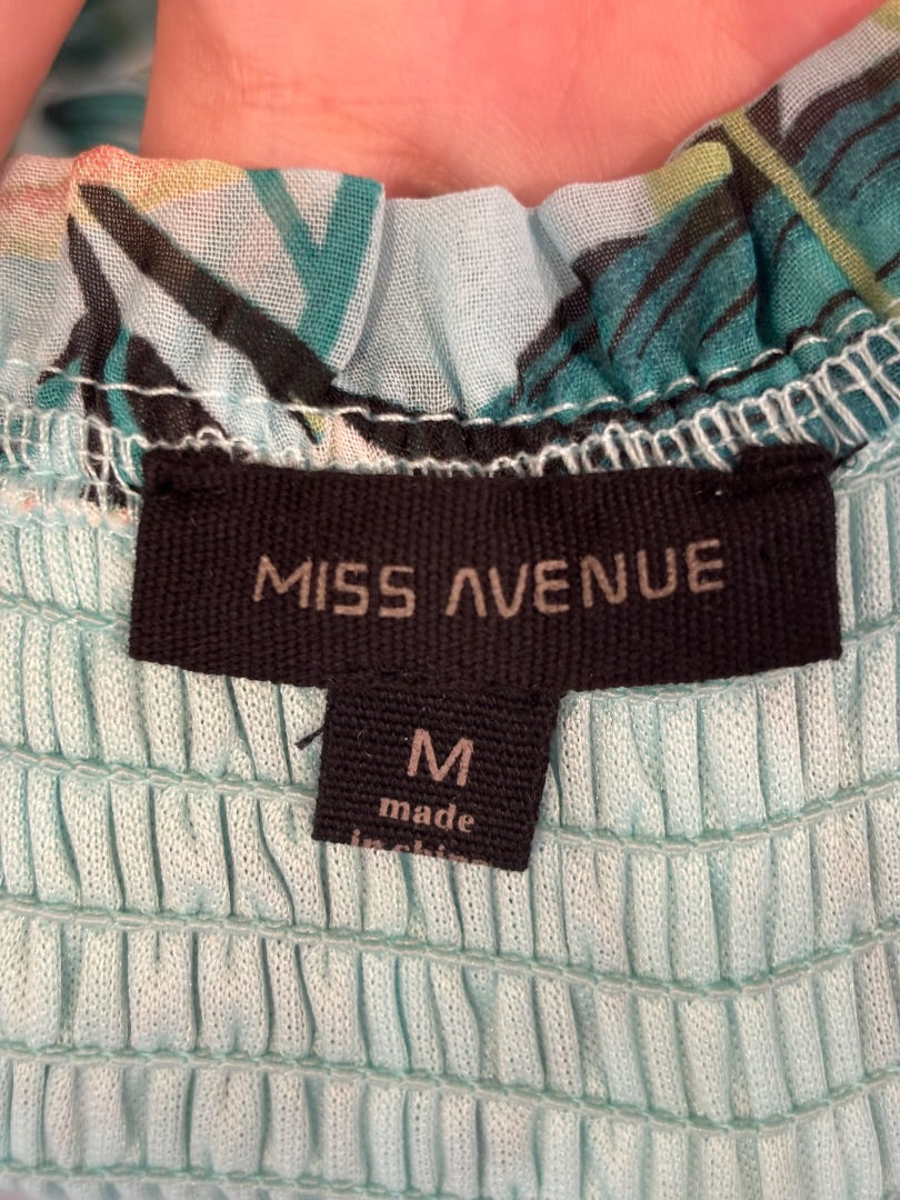 Miss Avenue Dress, Turquoise tropical, Medium, Used - Good
