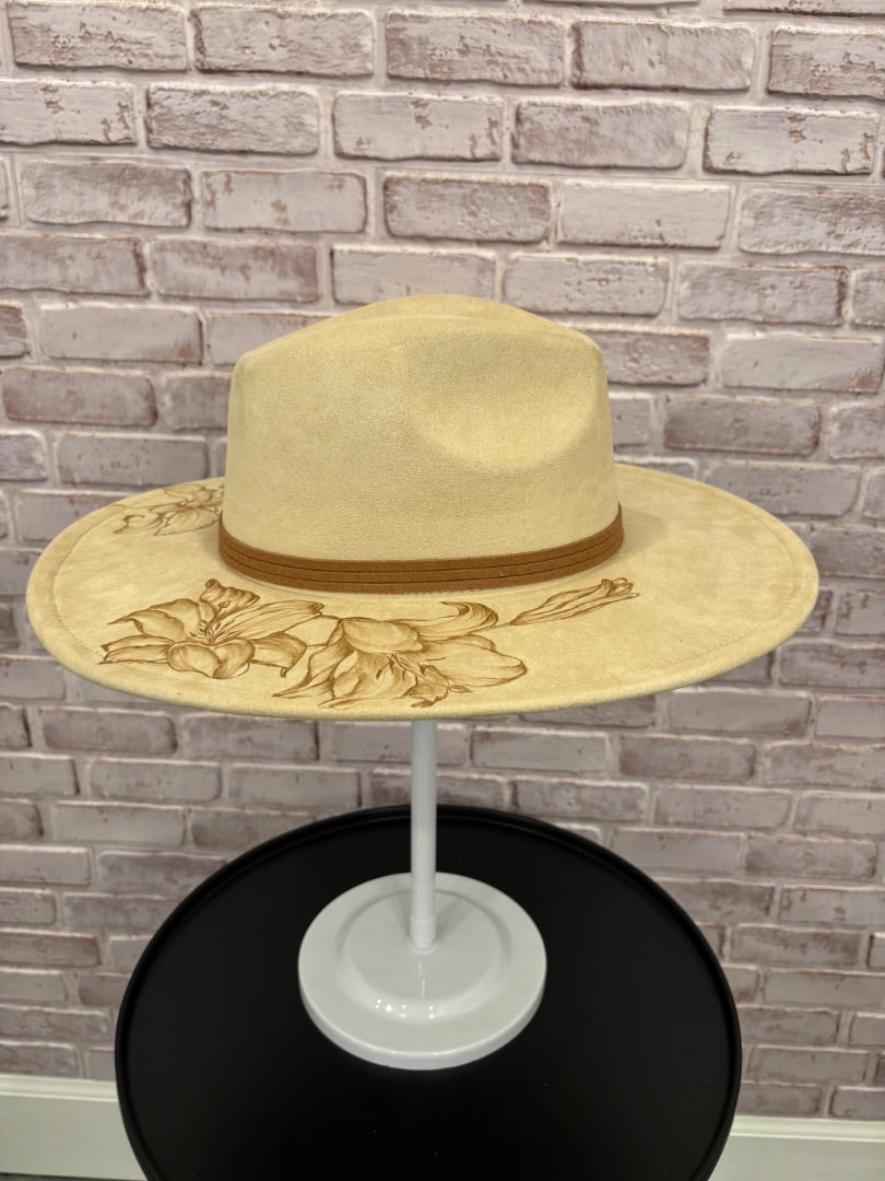 Sun Kissed Fedoras Flat Brim, Sand, Medium, Brand New