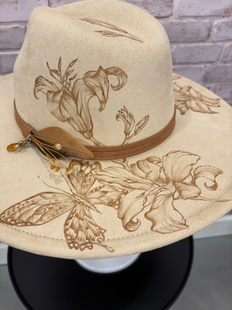 Sun Kissed Fedoras Flat Brim, Sand, Medium, Brand New