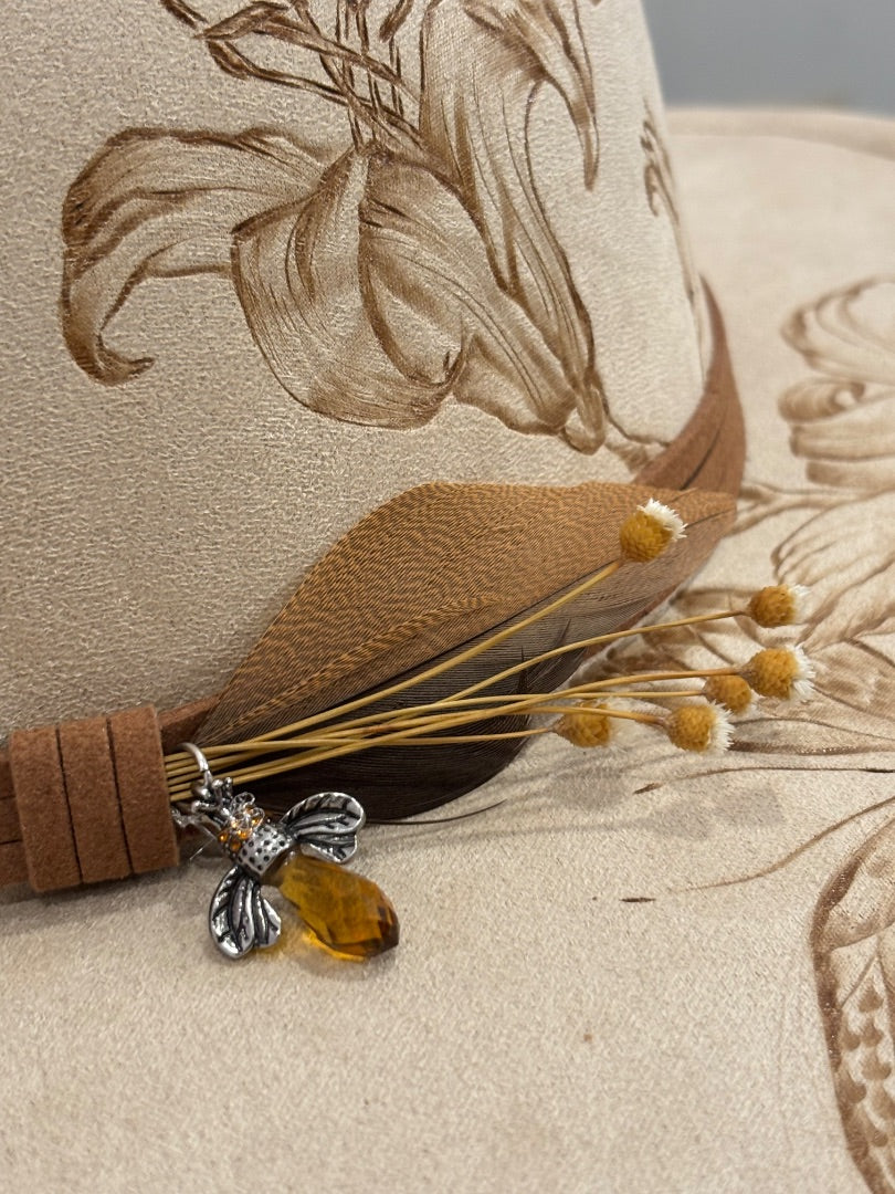 Sun Kissed Fedoras Flat Brim, Sand, Medium, Brand New