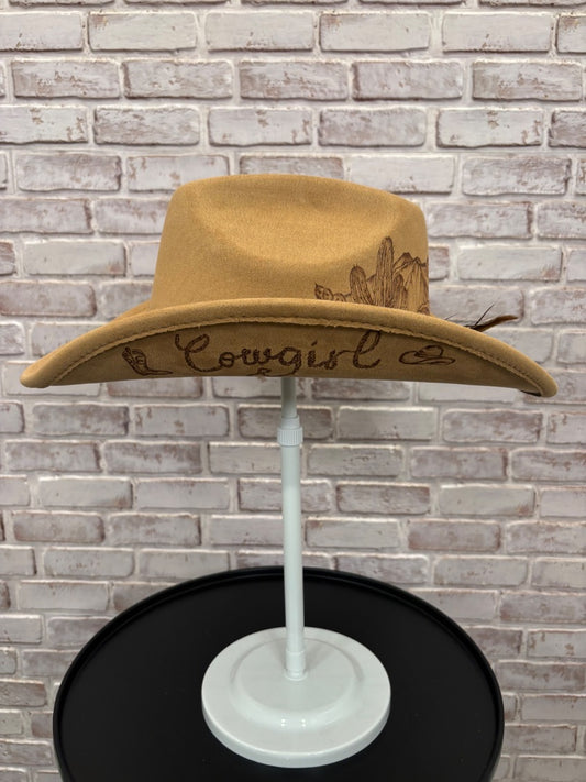 Sun Kissed Fedoras Cowgirl Hat, Red desert sand, Medium, Brand New