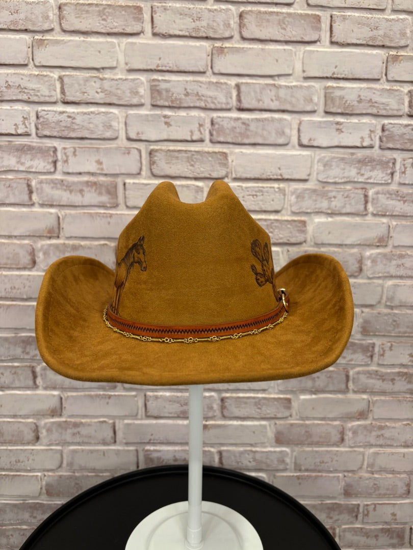 Sun Kissed Fedoras Cowgirl Hat, Rust, Medium, Used - Good