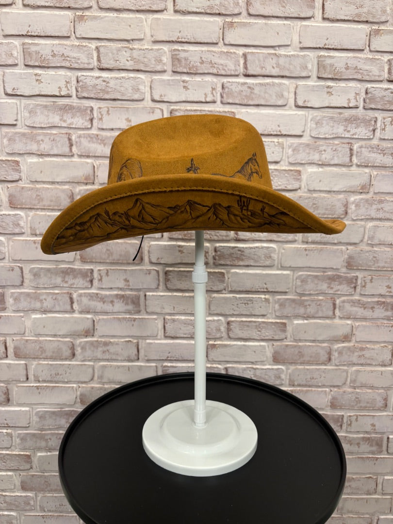 Sun Kissed Fedoras Cowgirl Hat, Rust, Medium, Used - Good