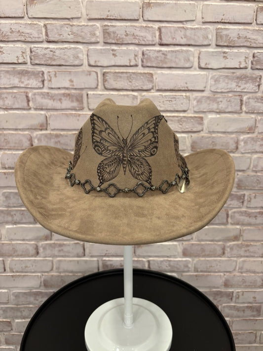 Sun Kissed Fedoras Cowgirl Hat, Greige, Medium, Brand New