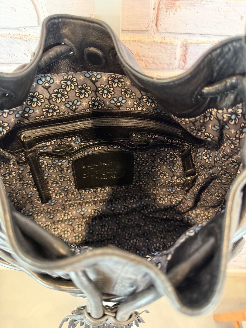 Brighton Lockheart Vintage Masterpiece Gabby Handbag, Black, One Size, Used - Excellent