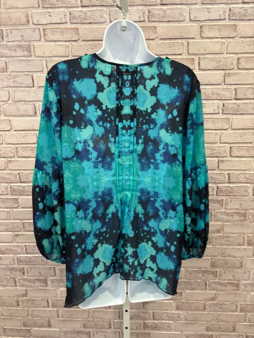 Chicos Shirt, Black/teal, Medium/1, Used - Good - Chill Boutique Consignment