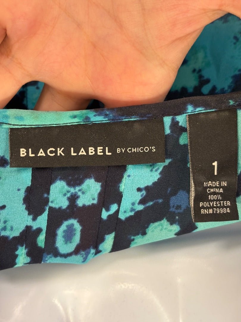 Chicos Shirt, Black/teal, Medium/1, Used - Good - Chill Boutique Consignment