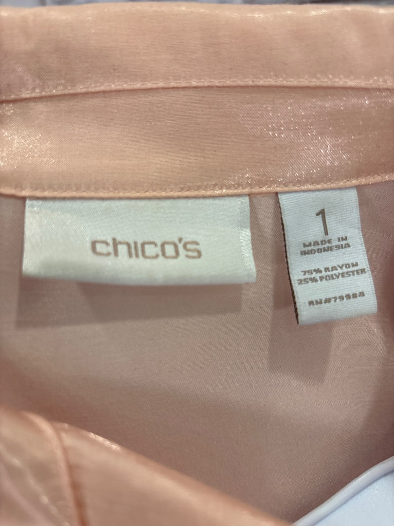 Chicos Shirt, Orange, Medium/1, Used - Good - Chill Boutique Consignment