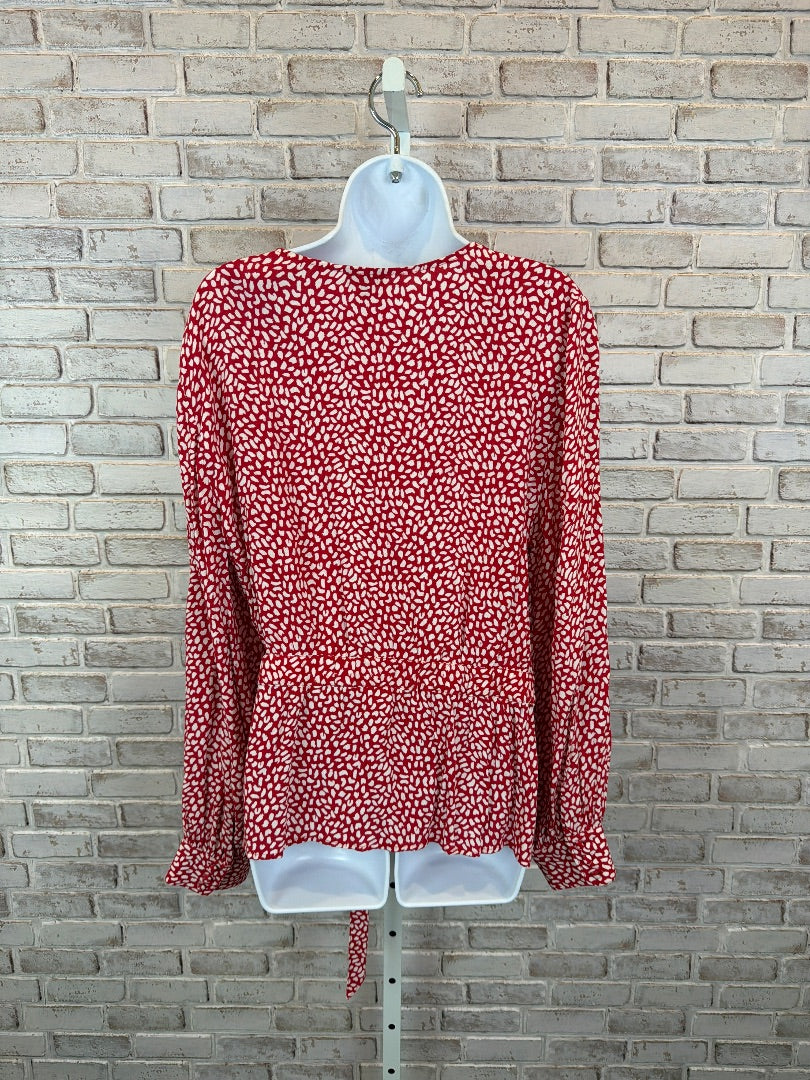 Talbots Shirt, Red/white, XL, Used - Good