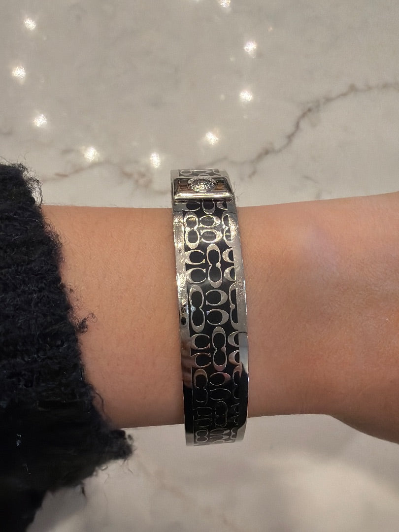 Coach Bangle, Black/silver, One Size, Used - Good