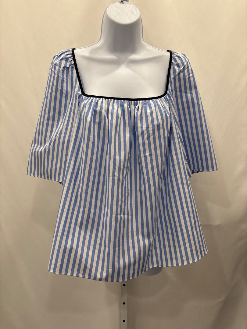 Pomander Shirt, Blue/white stripes, Large