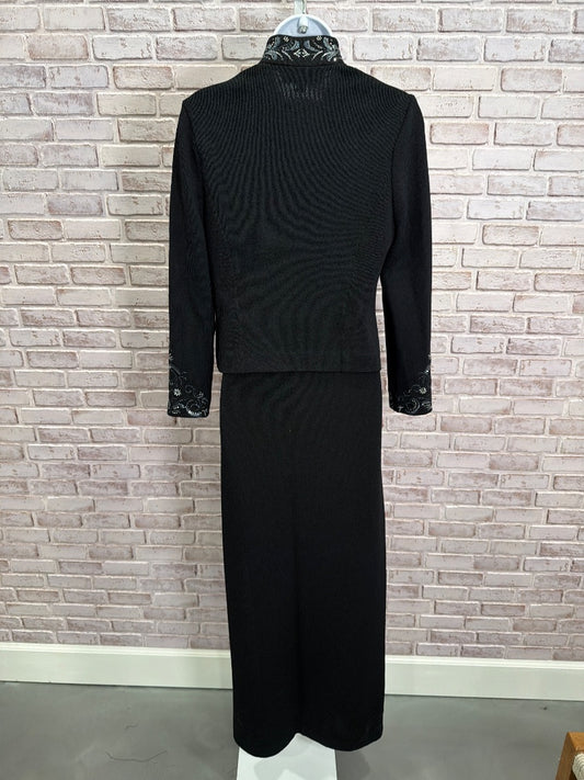 St John Evening Matching Clothing Set, black multi, 4, Used - Good