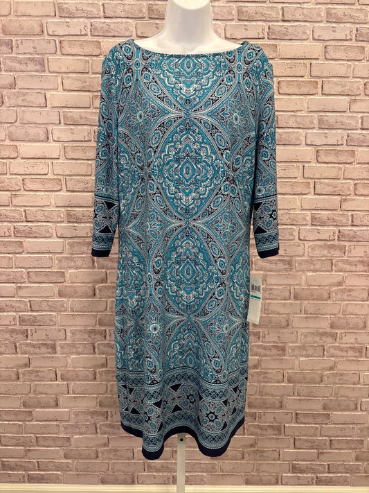 London Times Dress, Blue multi, 16, New With Tags