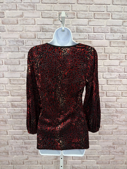 Karen Kane Shirt, black/red, Large, Used - Good