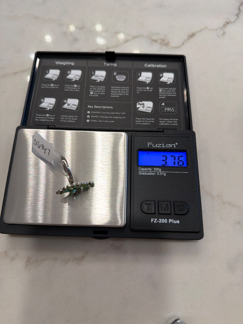 Various Ring, Silver/green, 8, Used - Good