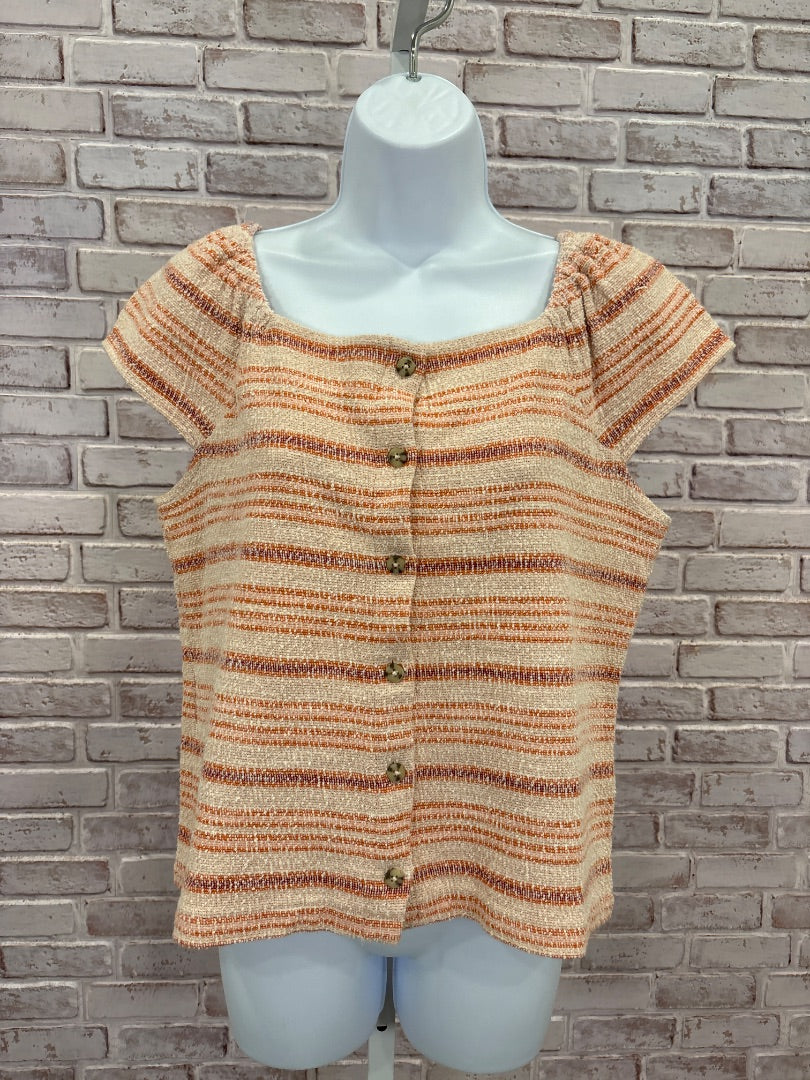 Madewell Shirt, Orange stripes, Large, Used - Good