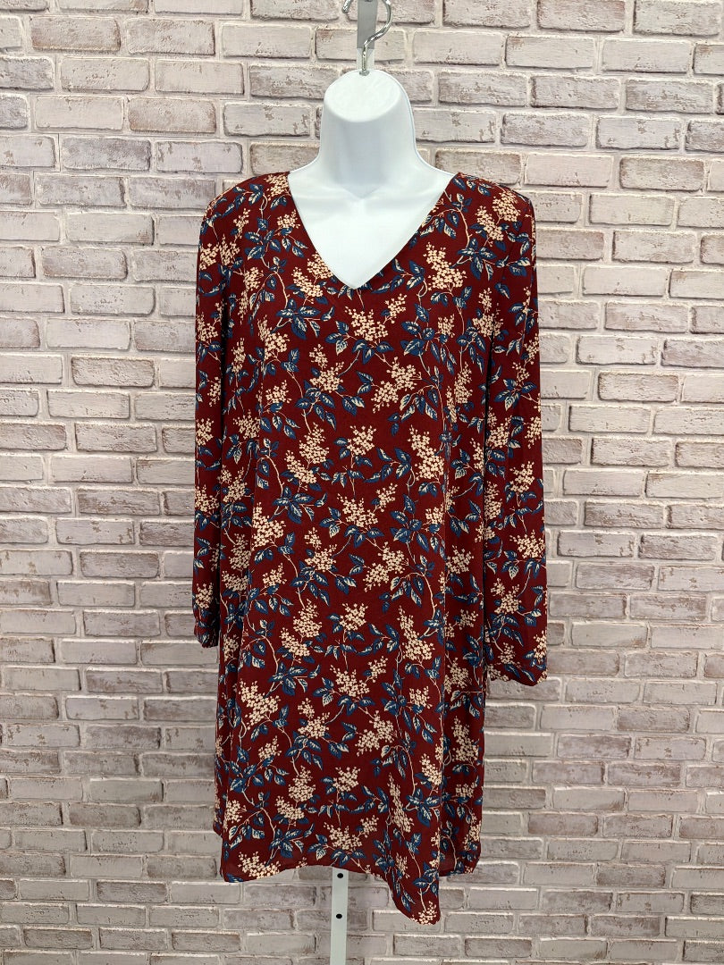 Madewell Dress, Maroon floral, Medium, Used - Good