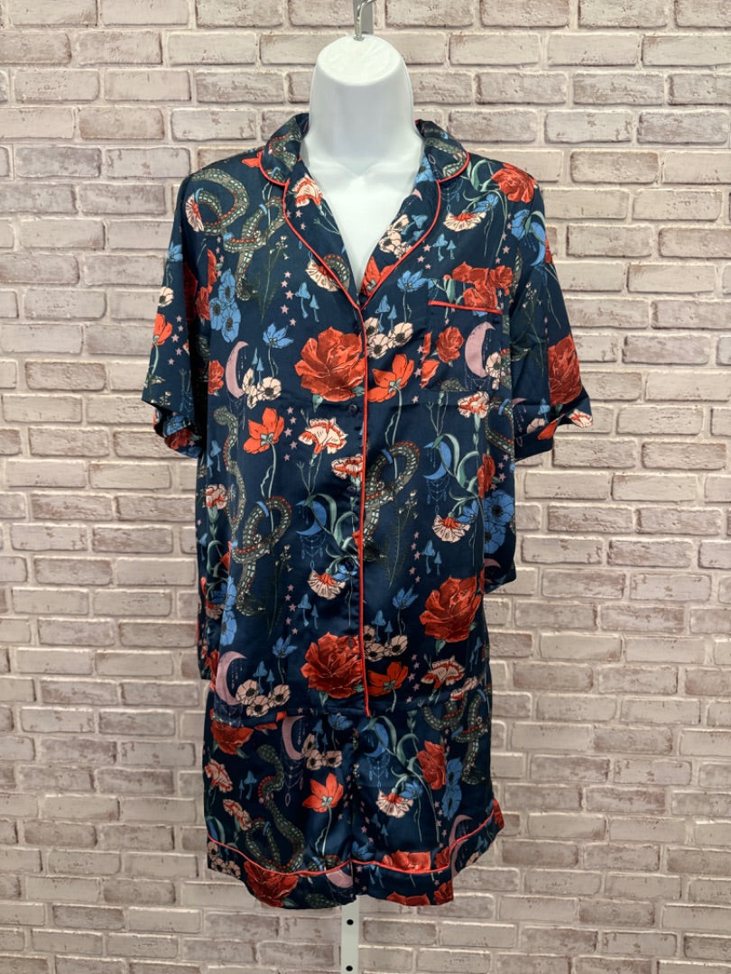 Their Nibs Matching Sleep Set, Navy floral multi, Medium, Used - Good