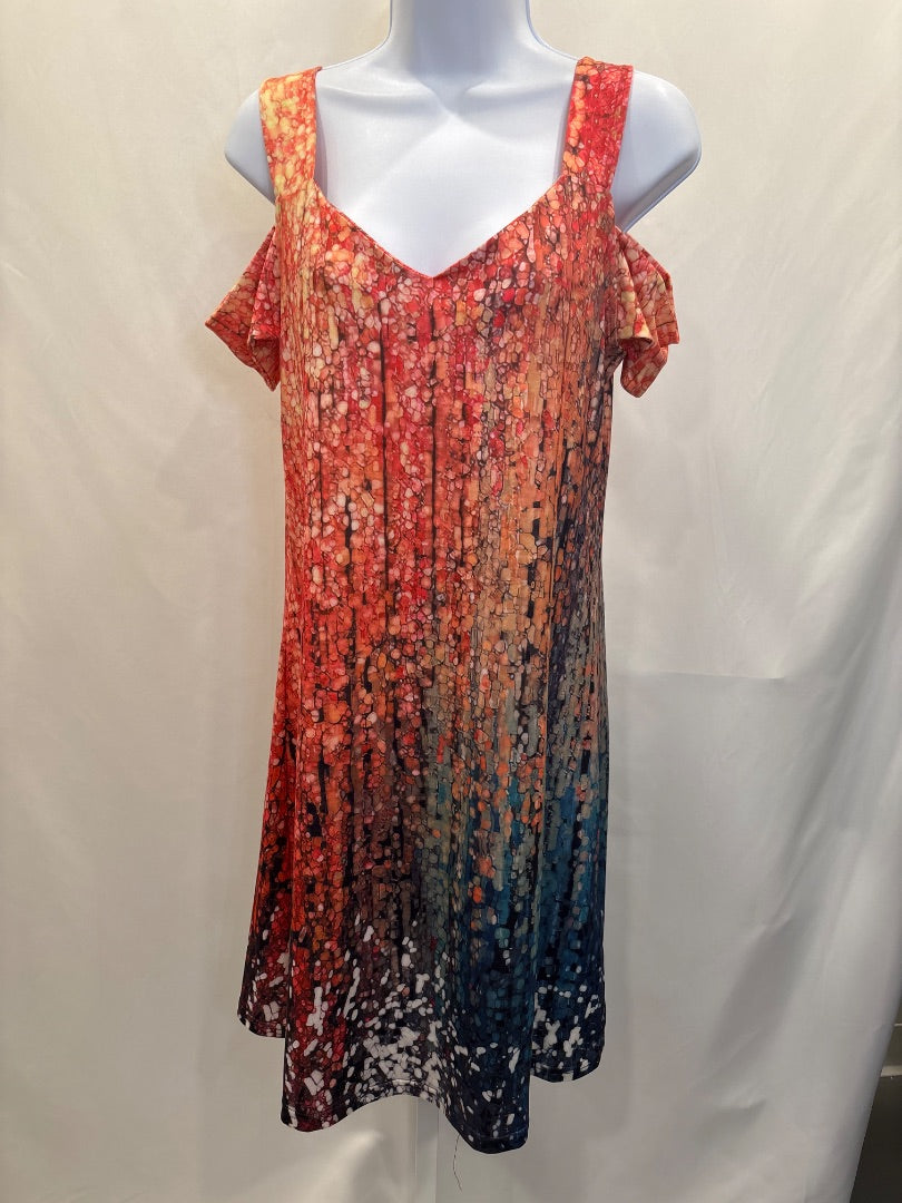 Various Dresses, Orange/teal, Medium