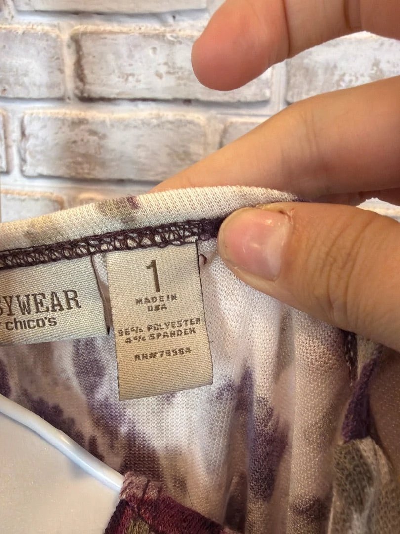 Easy Wear By Chicos Cardigan And Tank Set - Purple Multi - Excellent Condition