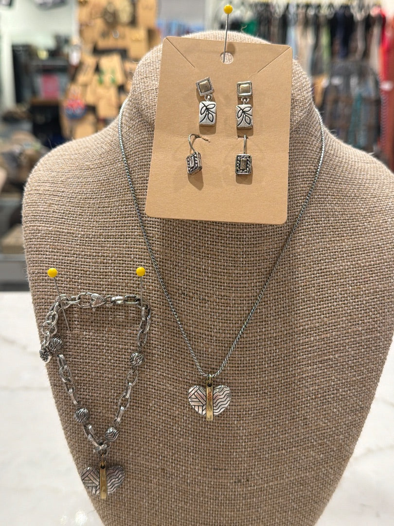 Brighton Matching Jewelry Set, silver/gold, One Size, Used - Good