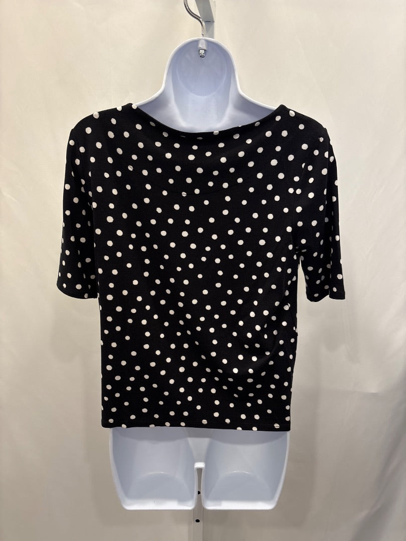 Chicos Shirt, Black/white polka dots, Medium
