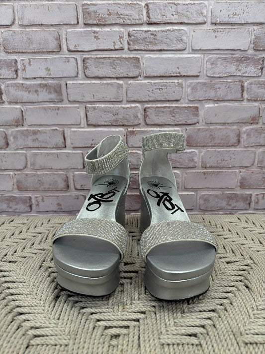 Otbt Platform sandals, Silver, 8.5, Used - Good