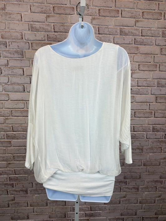 Tina Stephens Blouse, White, One Size, Used - Excellent