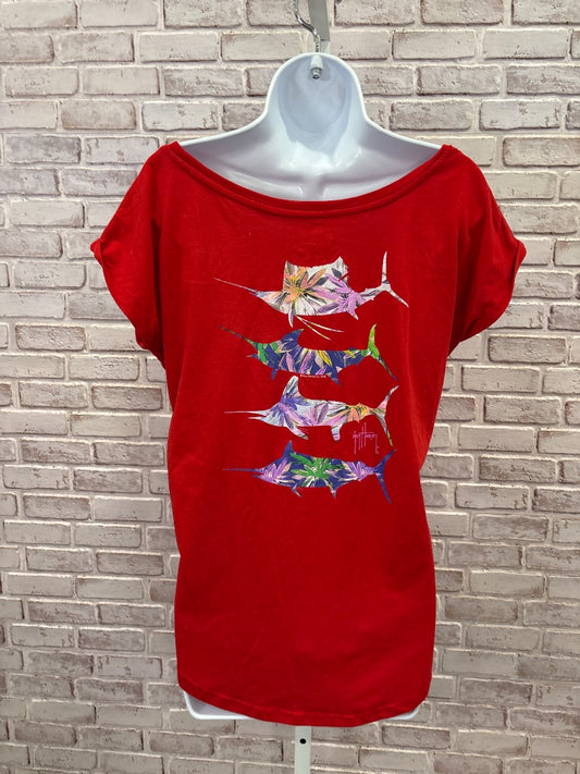 Guy Harvey Tee shirt, Red, Medium, Used - Good