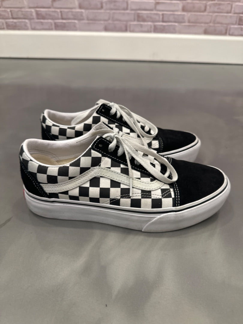 Vans sneakers, Black/white gingham, 8.5, Used - Good