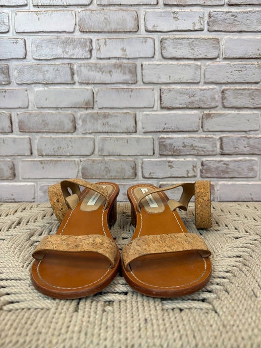 Diane Von Furstenberg Cork Heels – Natural, Size 7.5 – Good Condition