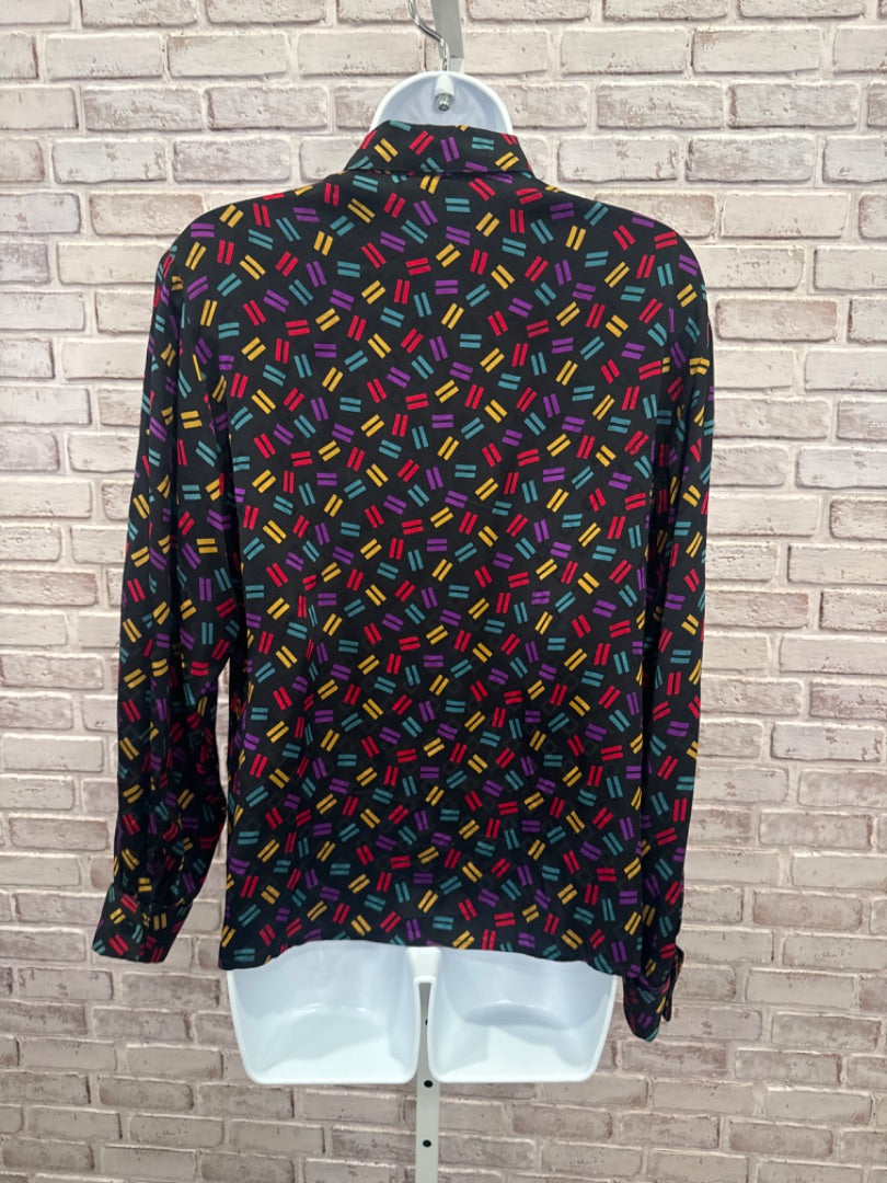 Anne Klein II Shirt, Black multi, 8, Used - Good