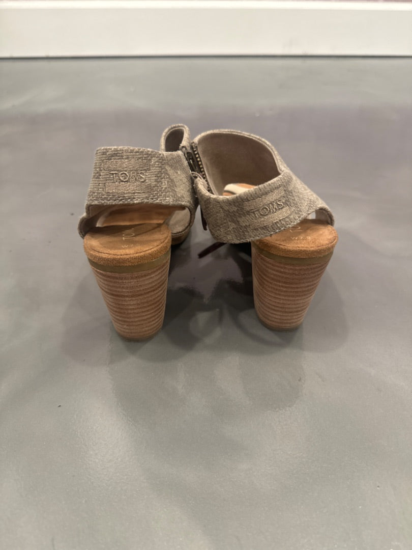 Tom’s heels, Beige, 7.5, Used - Good