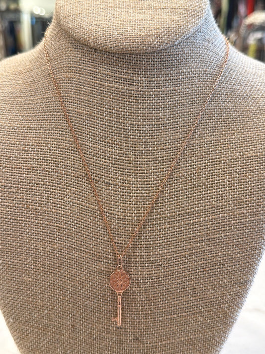Tiffany & Co Key 925 Sterling Necklace, Rose gold, One Size, Used - Excellent