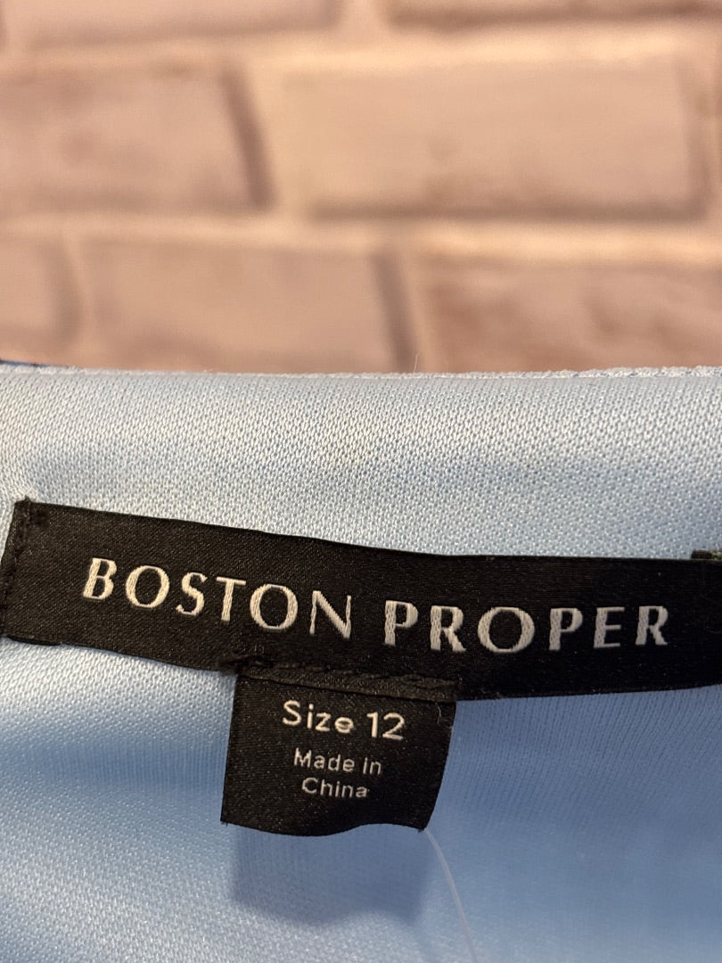 Boston Proper Dress, Black/blue, 12, New With Tags
