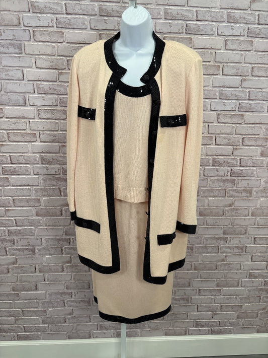 St John Evening Matching Clothing Set, Pink/black, 12, Used - Fair