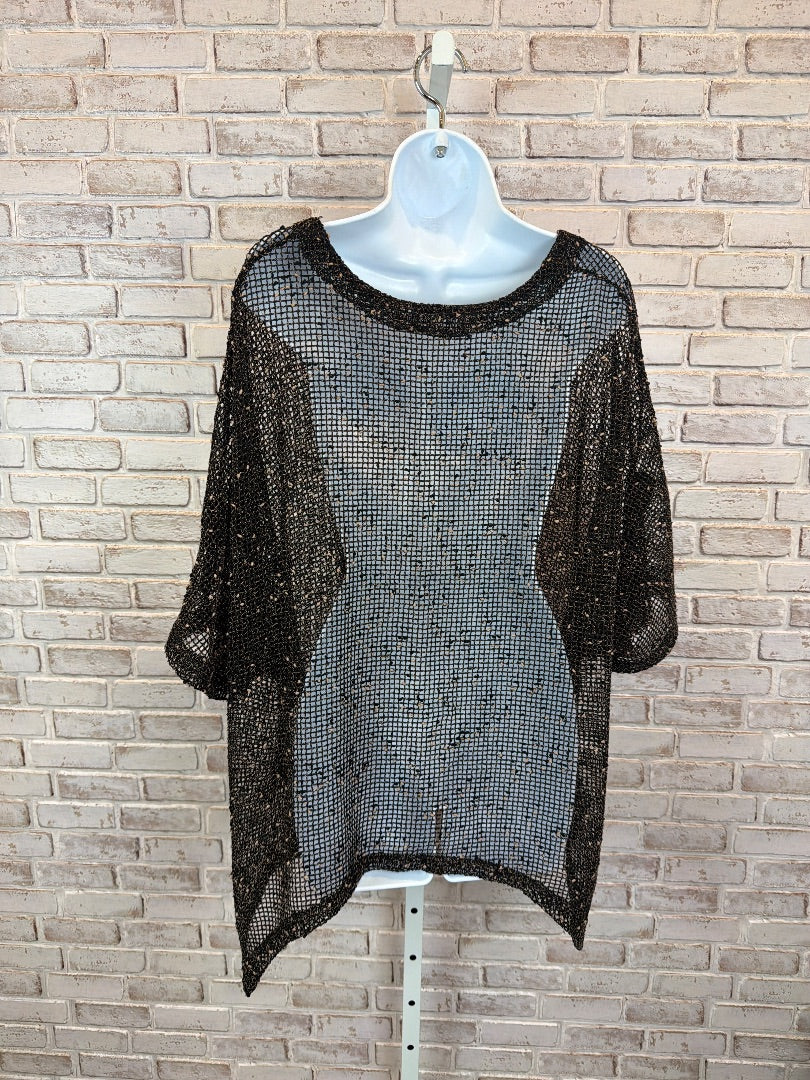 Various Cardigan, Black/brown, One Size, Used - Good