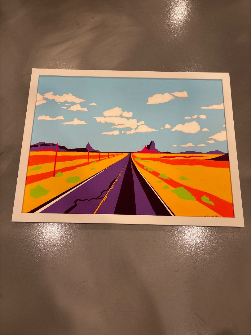 “The Desert Highway” Multi Joshua Patrick Gridley Acrylic print, One Size