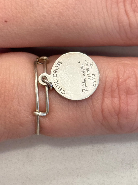 Alex & Ani Celtic Cross Ring, Silver, One Size, Used - Good