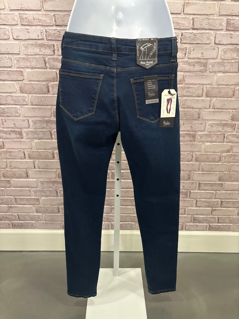 Nina Rossi Jeans, Dark denim/red, 3, New With Tags