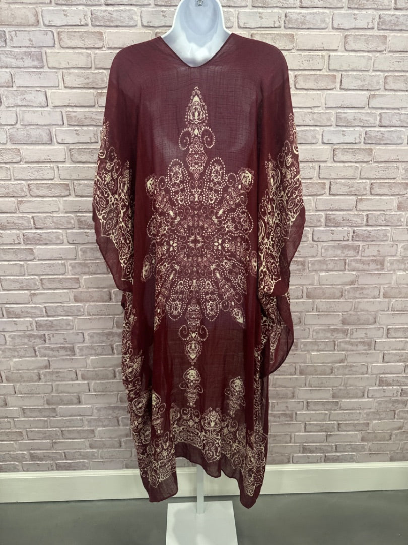 Lovestitch Duster, Maroon multi, One Size, Used - Good