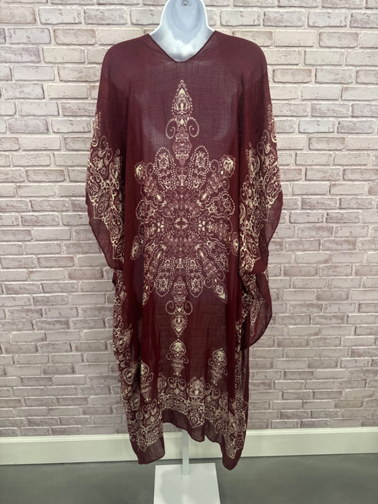 Lovestitch Duster, Maroon multi, One Size, Used - Good