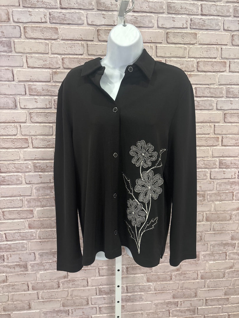 Josephine Chaus Sport Shirt, Black, Large, Used - Good