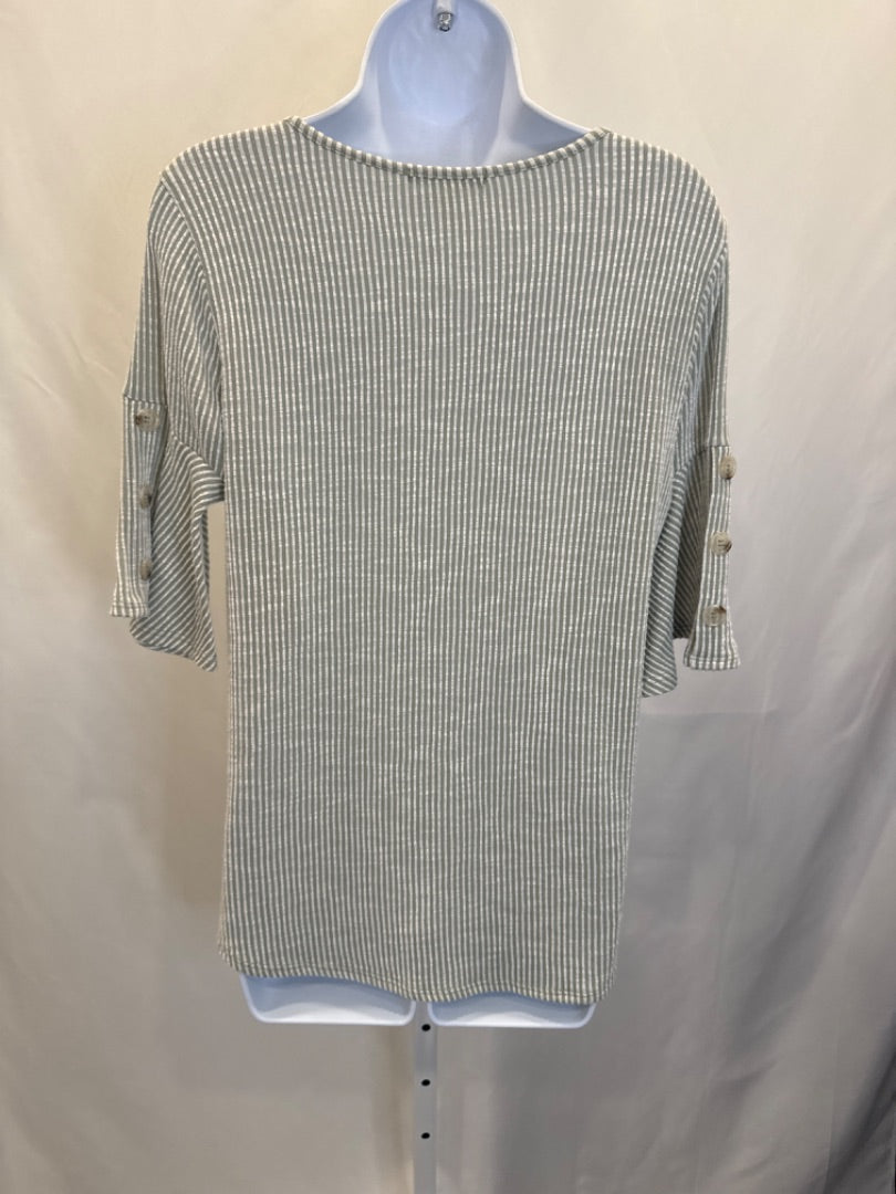 GYFT Shirt, Green/white stripes, Medium