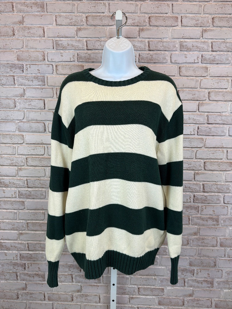 John Galt Sweater, Green/white stripes, One Size, Used - Good
