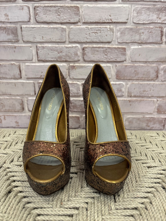 Sergio Rossi Heels, Gold, 37.5, Used - Good
