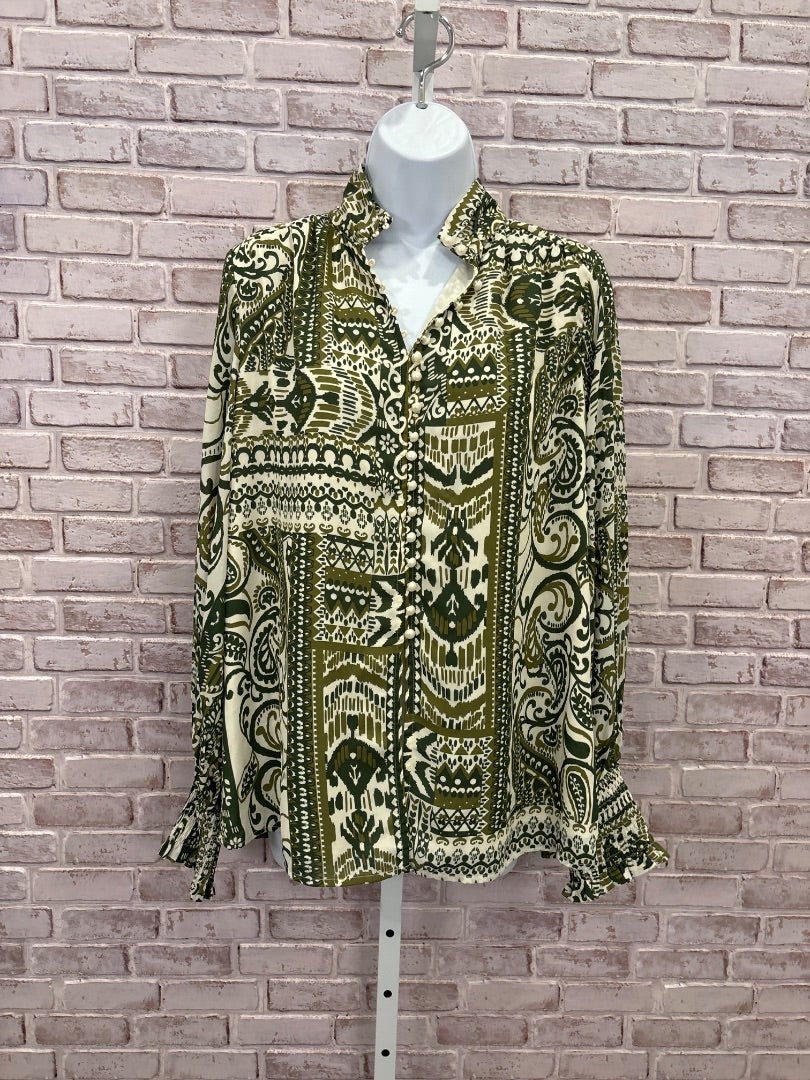 BTFBM Shirt, Green multi, Small, Used - Good