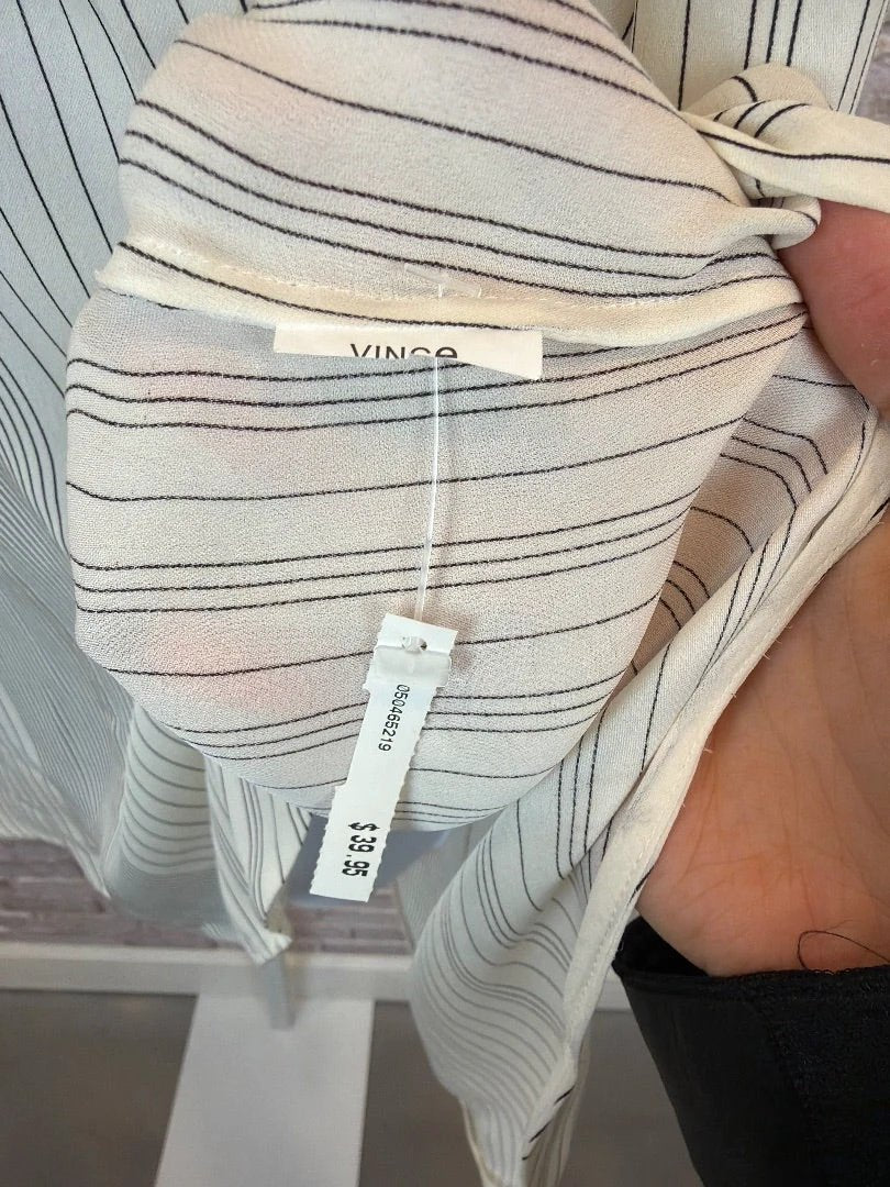 Vince Top - Shirt – Vince Shirt, White/black stripes, Medium, New With Tags