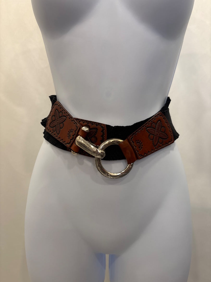 Brighton Belt, Black/tan, Small